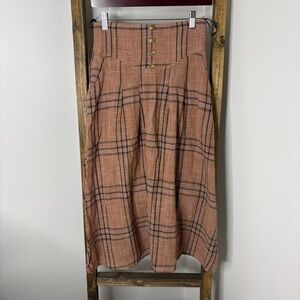 VOY Plaid Tan Skirt S